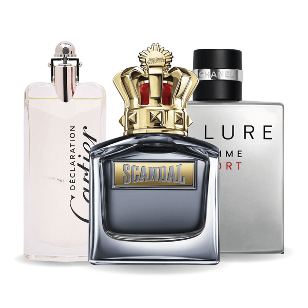Zestaw 3 perfumy Allure Homme Sports, Jean Paul Gaultier Scandal, Cartier Declaration 100ml Eau de Parfum