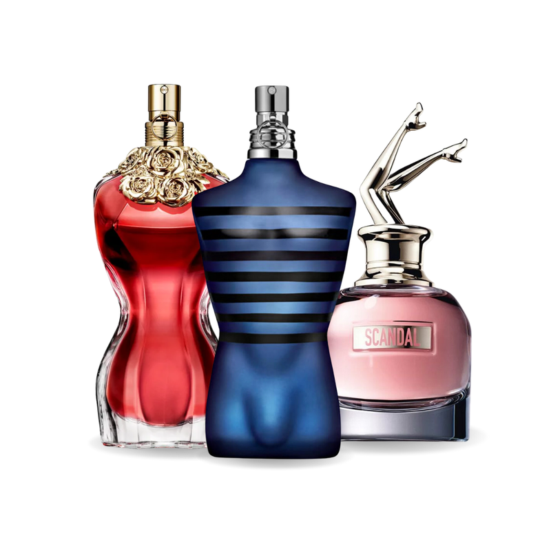 Promocyjny zestaw 3 perfum: LA BELLE, ULTRA MALE i Gaultier SCANDAL 100 ml. GOOGLE - MATEUS